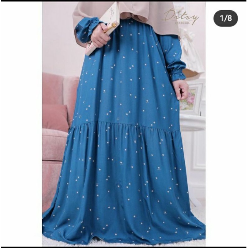 Ditsy Scatolla Prussian Size L New