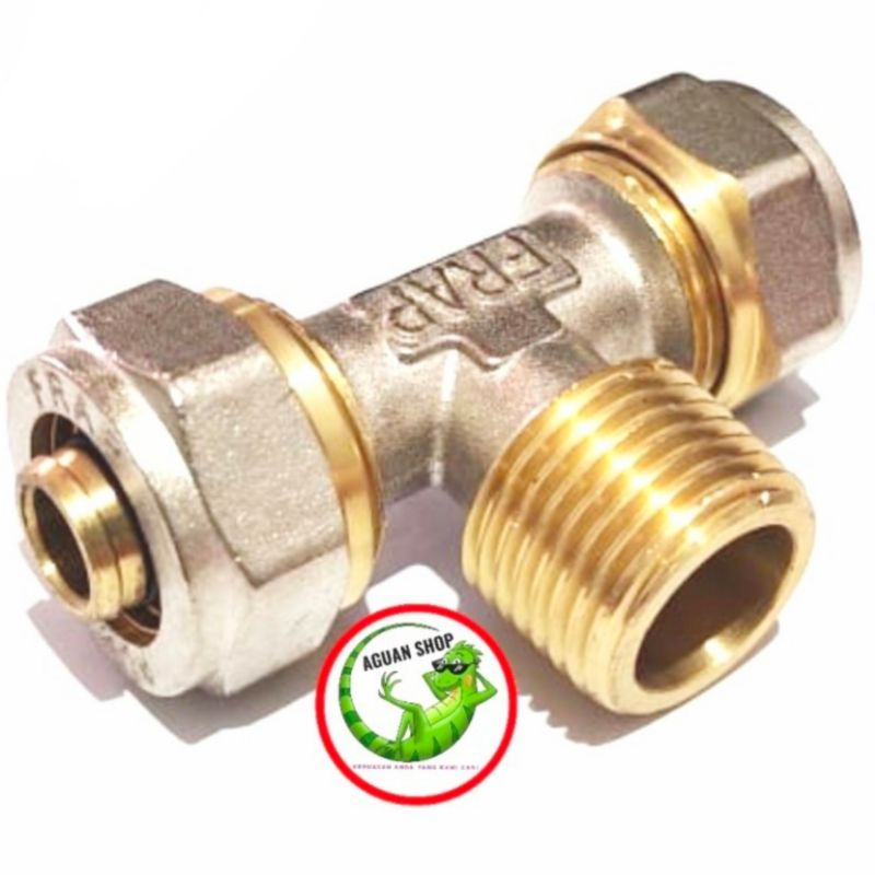 FRAP Tee drat luar 1/2 inch T drat sambungan pipa air panas