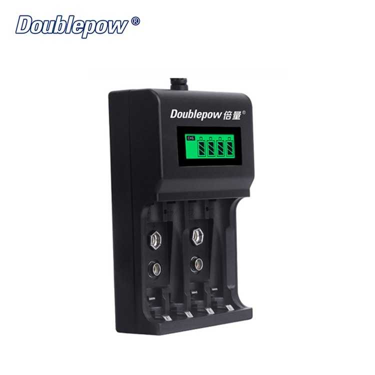 DOUBLEPOW Charger Baterai 1.2V &amp; 9V NI-MH NI-CD Lithium - DP-UK95-Hitam