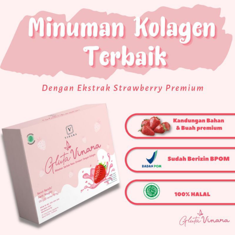 

minuman kolagen gluta vinara - Memutihkan seluruh badan secara merata