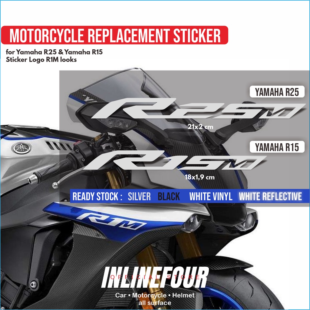 

Stiker Cutting Logo R15 dan R25 ala Body R1M R15M R25M Style Sticker Motor
