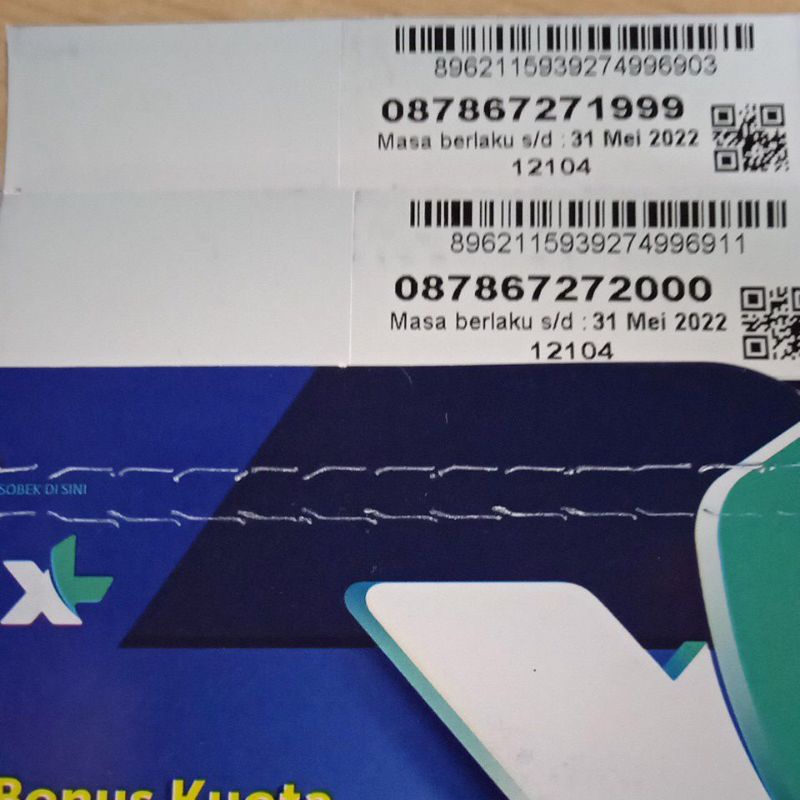 No Cantik XL Triple Ujung Seri Tahun