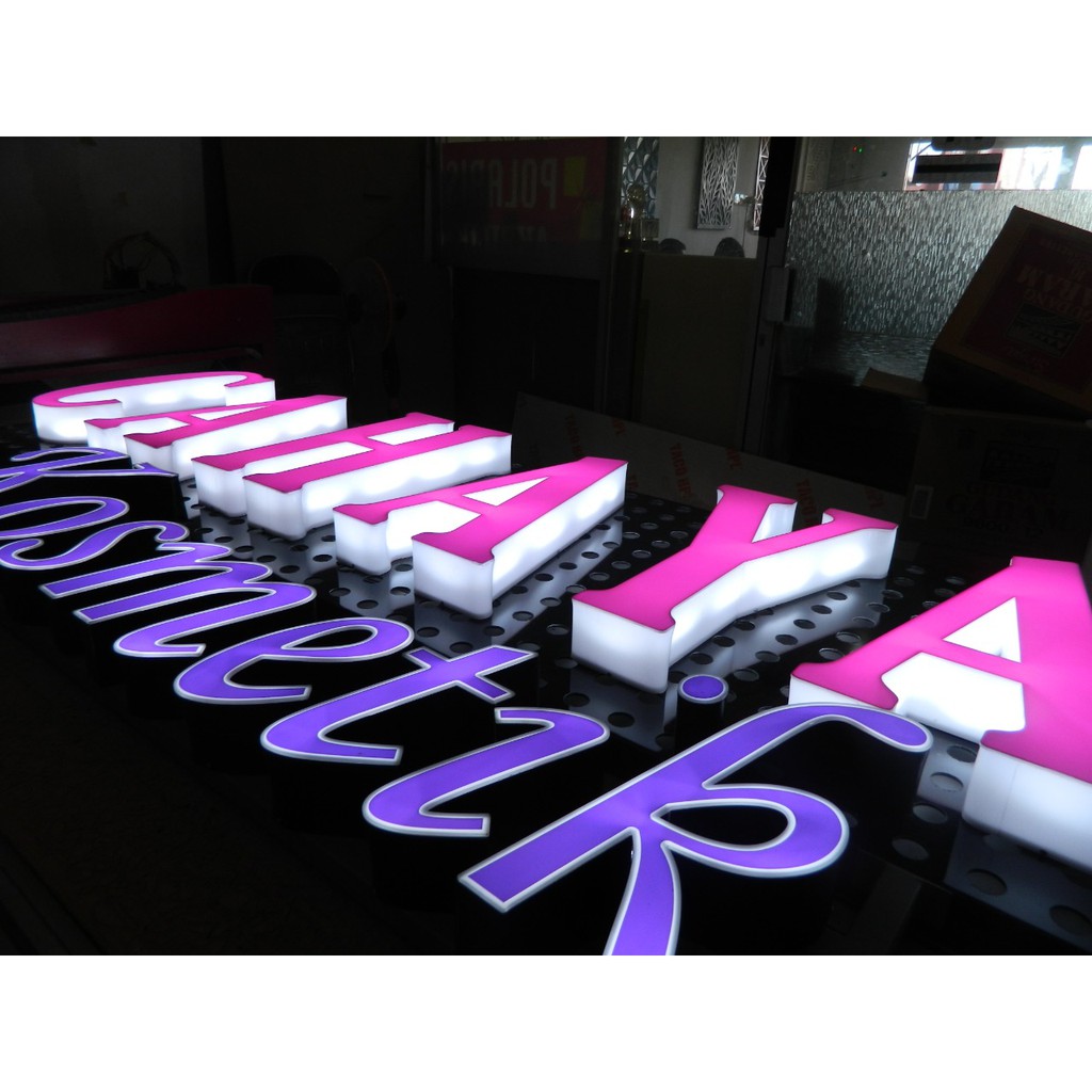 NEON BOX AKRILIK LAMPU LED/PAPAN NAMA PERUSAHAAN MENYALA LAMPU LED/NEONBOX ACRYLIC