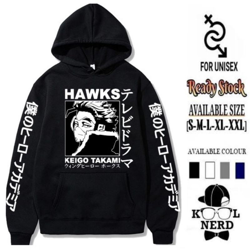 HOODIE JUMPER ANIME MY HERO ACADEMIA HAWKS CHARACTER KEIGO TAKAMI ~ READY SIZE S-XXL