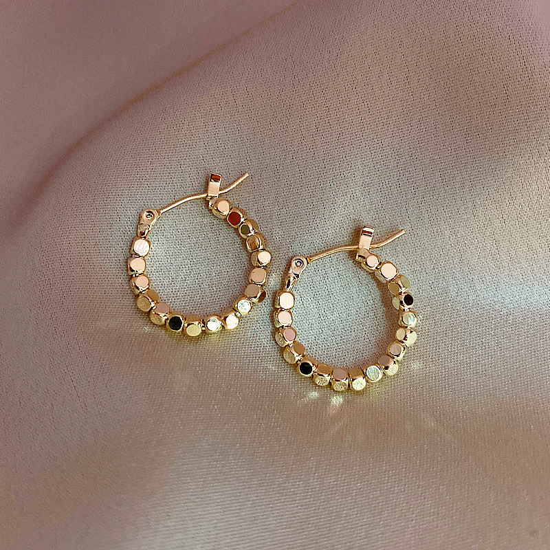 Anting Stud Bentuk Kotak Kecil Gaya Retro Hongkong Korea Untuk Wanita