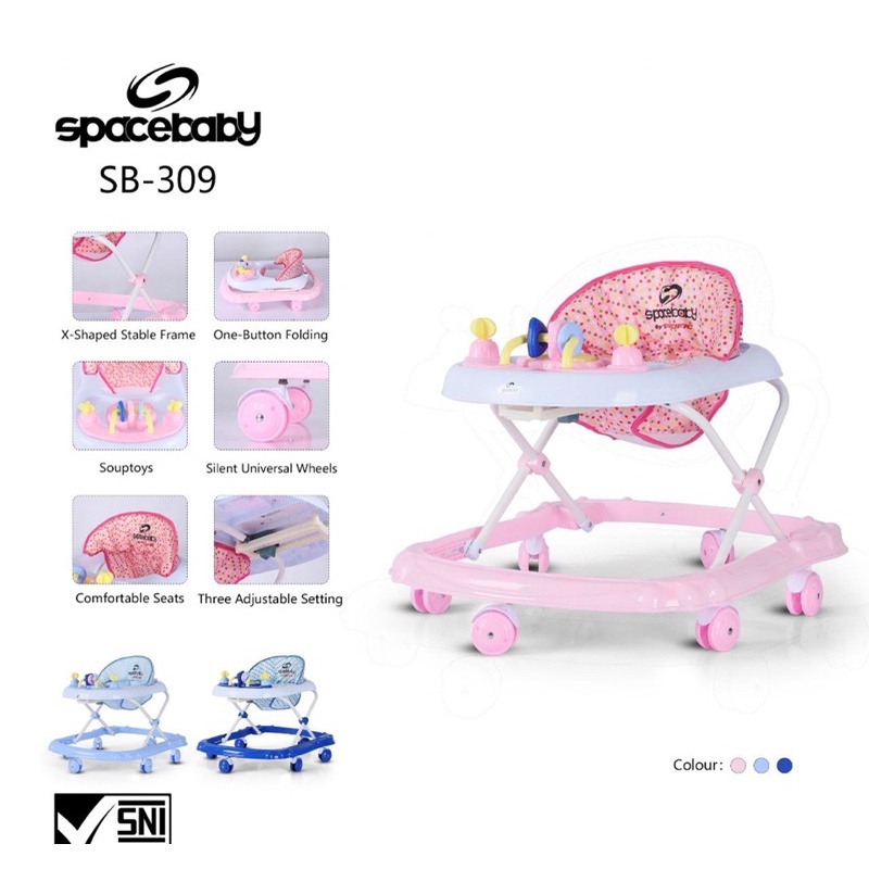 SIYA ✨ FREE KARDUS &amp; BUBBLEWRAP Baby Walker Apollo Space Baby SB 302 306 307 309 315 316 317 PMB BW-01 Bantu Belajar Jalan Bayi SB302 SB306 SB307 SB309 SB316 SB317 SB315 Dorongan Music Tajimaku TJM BW 306 BW 307 Musik ME