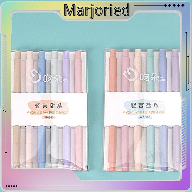 6PCS Spidol Highlighter Dua Sisi Ujung Lembut-MJD