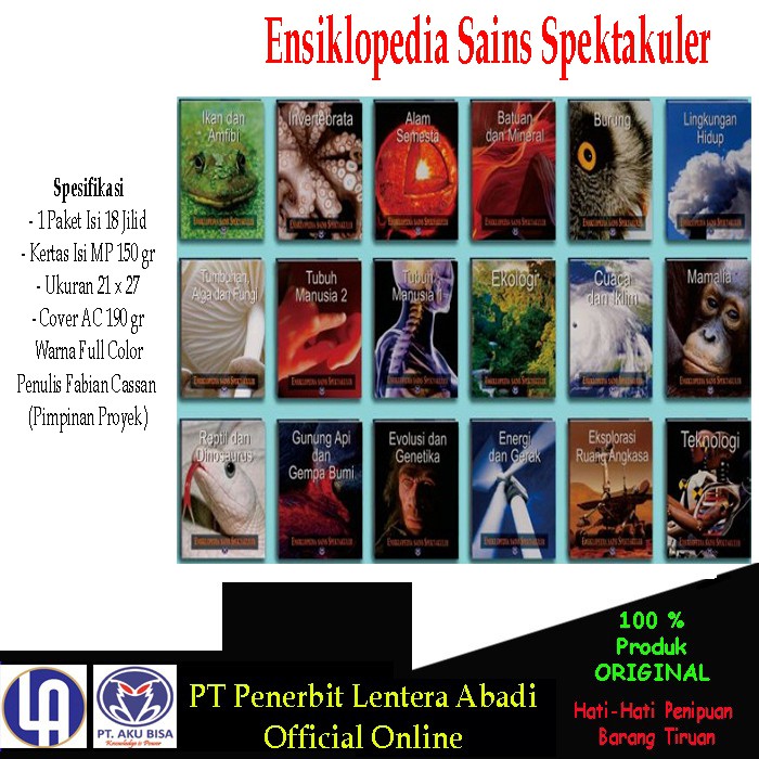 Ensiklopedia Sains Spektakuler - 1 Paket Isi 18 Jilid