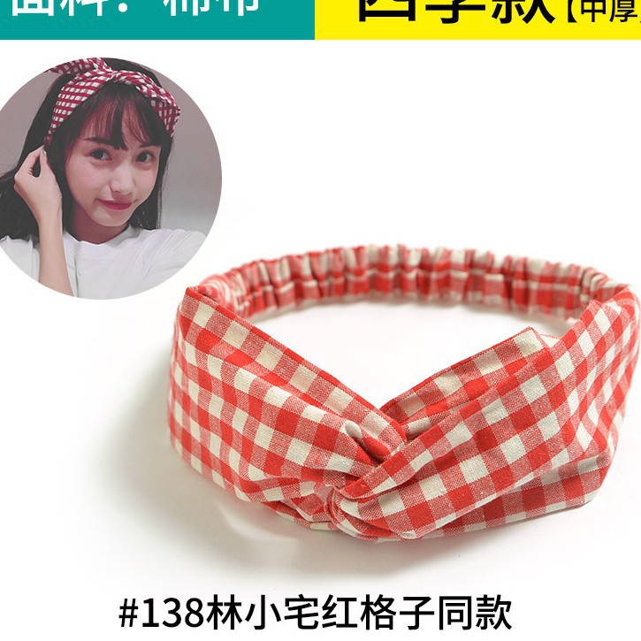 TJM VZ041 Premium Bandana Bando Motif Simpul Twist Elastis Ala Korea Untuk Wanita