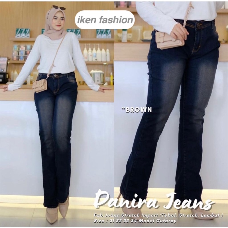 (27-38) DANIRA JEANS CELANA JEANS CUTBRAY WANITA HIGHWAIST