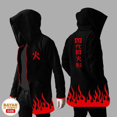 Jubah Jumbo Hokage Yondaime Zip Hoodie