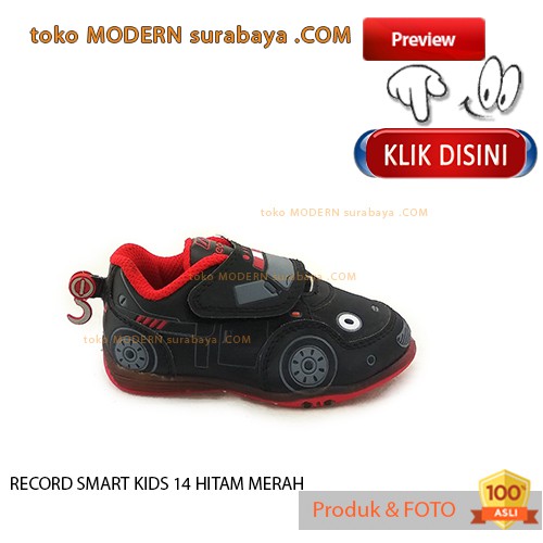 RECORD SMART KIDS 14 HITAM MERAH sepatu karakter anak