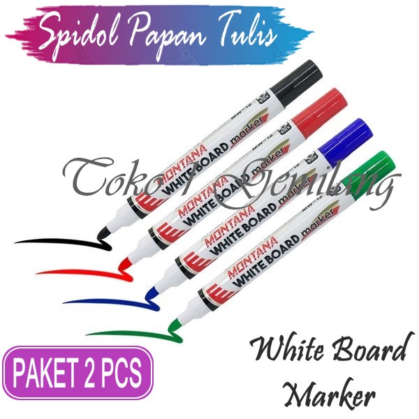 

( PAKET 2 PCS ) Spidol Whiteboard Marker / Montana WM-12 / Spidol Papan Tulis Putih / Spidol Bisa di Hapus / COD