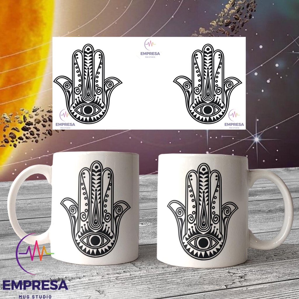 Hamsa Hand Ceramics Coffee Mug