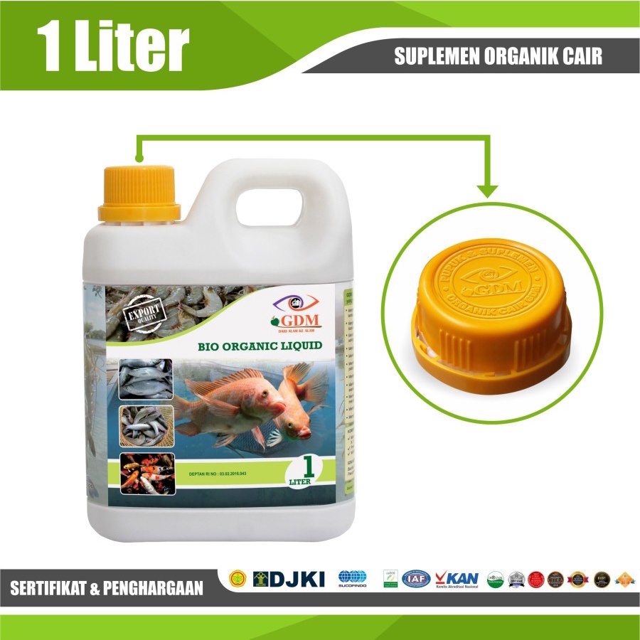 GDM - Suplemen Organik Perikanan - Bioflok - Lele - Nila - Gurami - Koi - Ikan Hias - Aquascape 1L