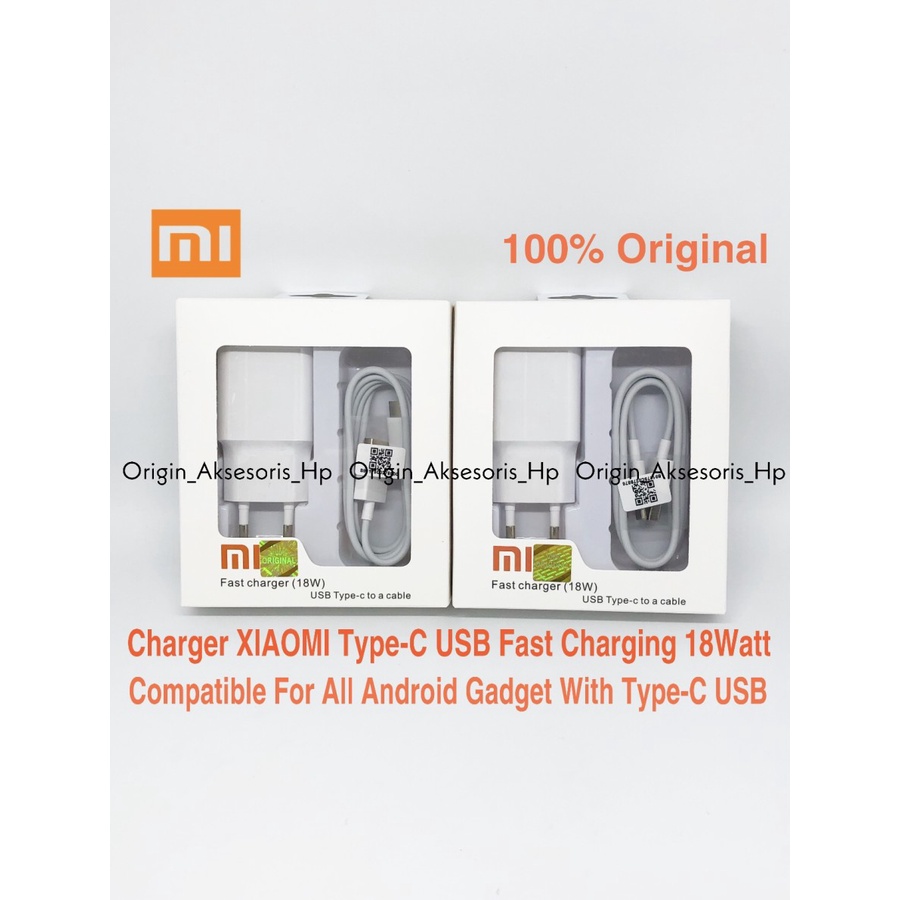 Charger Xiaomi Original 18W Fast Charging carger ori mi colokan type c