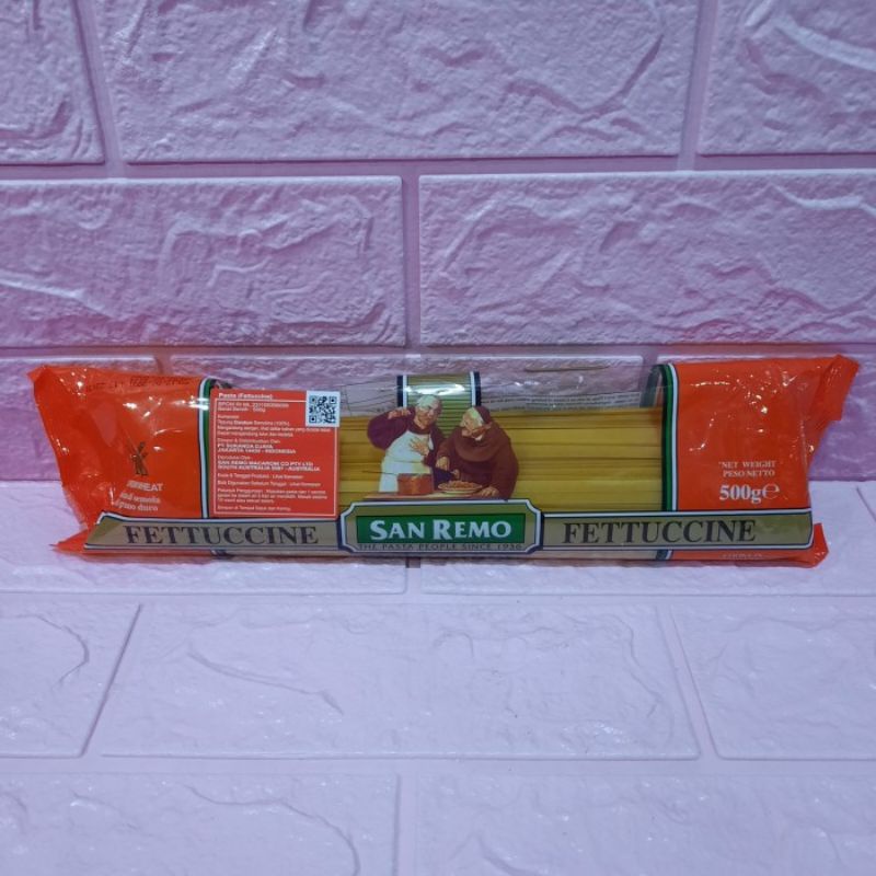 

San Remo Pasta Fettucine Pasta Instan Dari Gandum Durum Semolina 500Gr