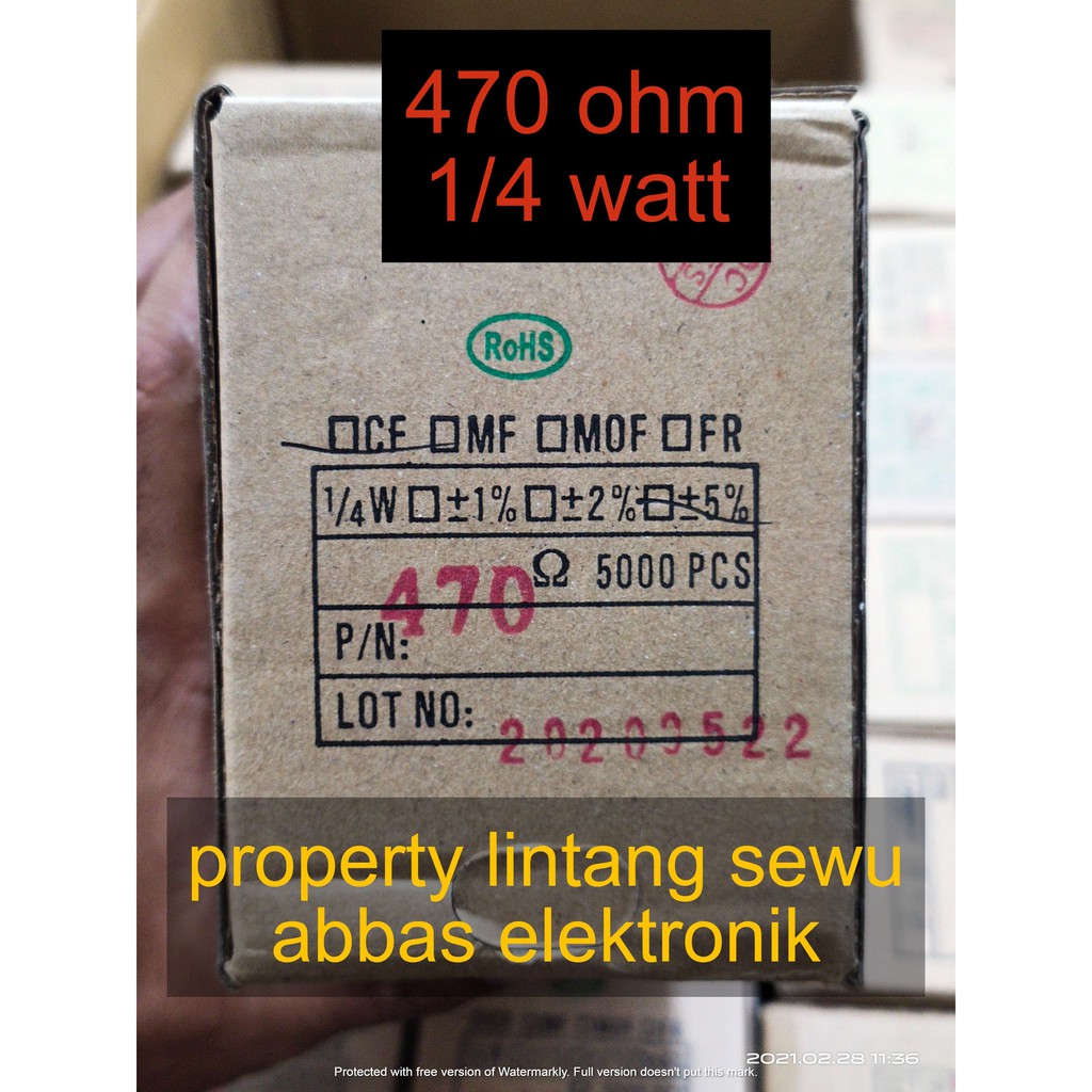 10PCS resistor 470 ohm  0.25 watt