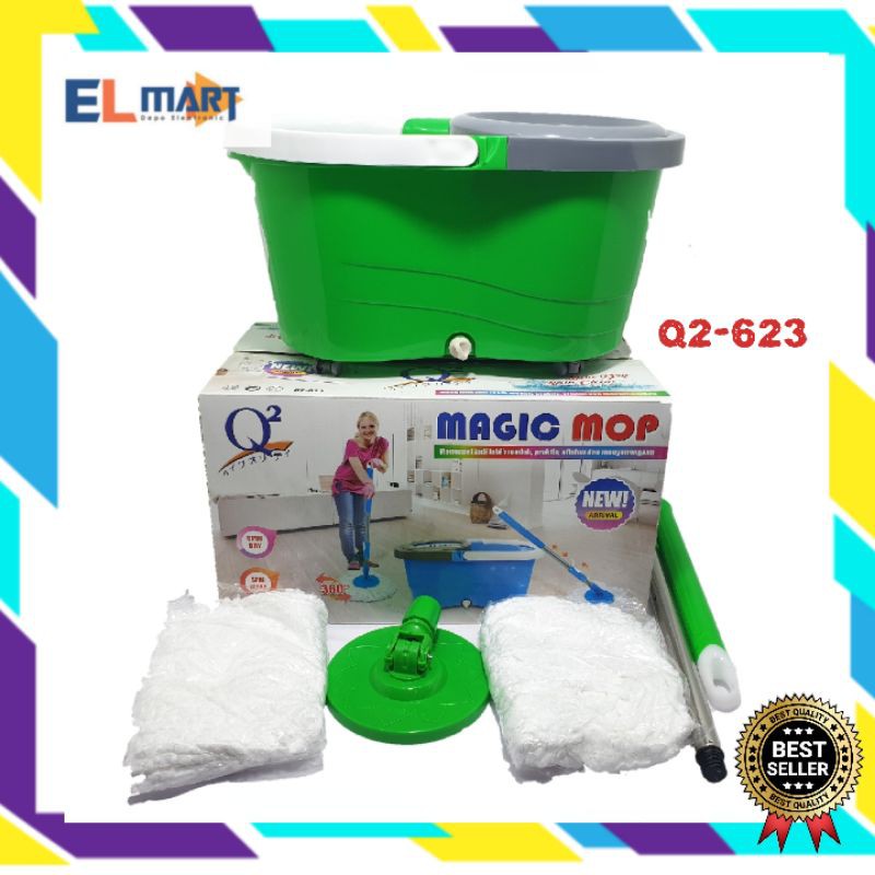 Q2 magic mop roda spin mop wonder mop Q2 623 - alat pel putar beroda Q2623  .