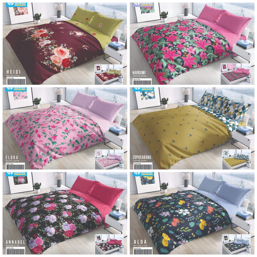 BEDCOVER HAWAII UKURAN 180X200 KING SIZE / BEDCOVER SET MURAH 180X200 HAWAII