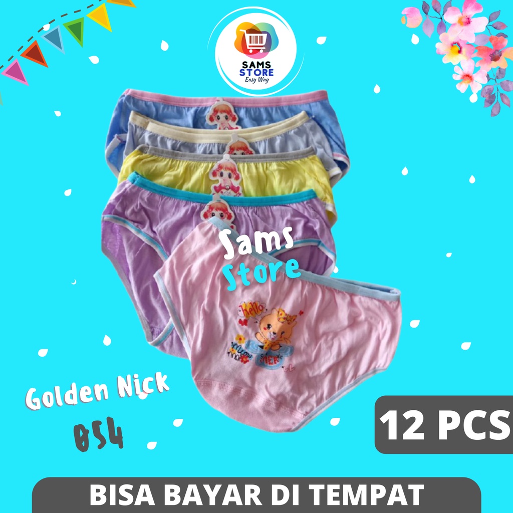 Celana Dalam Wanita CD GN Golden Nick 054 Isi 12 Pcs Lusinan Pakaian Dalam Golden Nik Kids Underwear