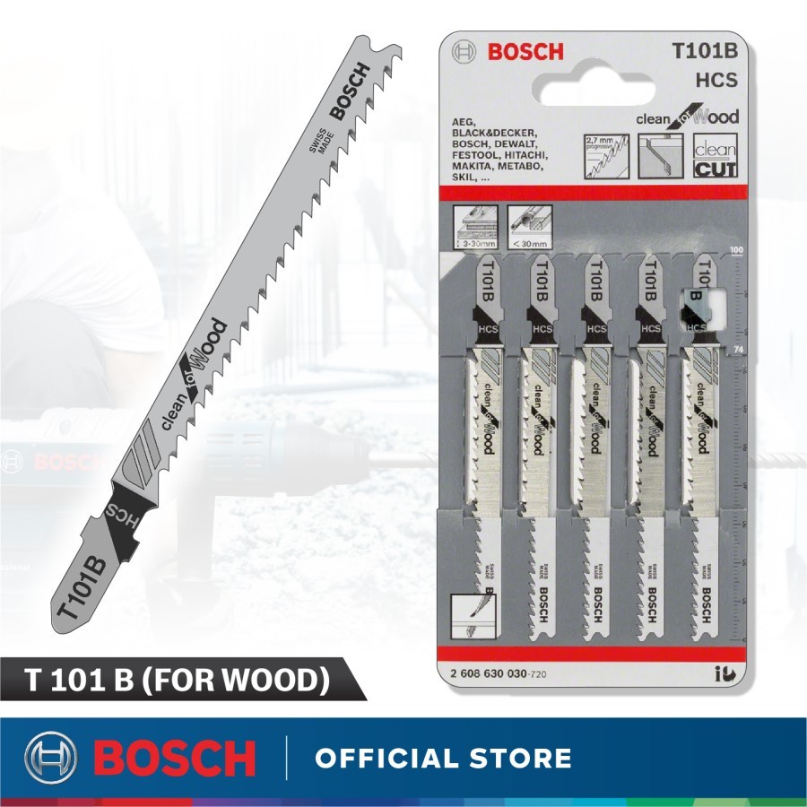 Jual BOSCH Mata Jigsaw T101B Untuk KAYU Jigsaw Blade Besi Basic for