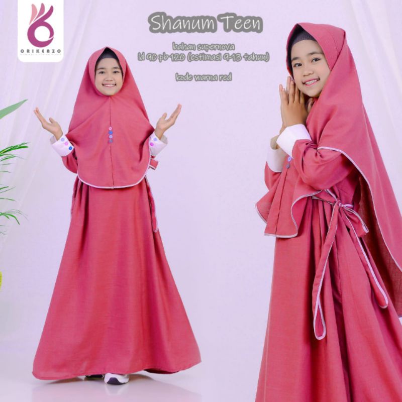 Gamis Syar'i Shanum  Remaja || Ld 90 Pb 120.