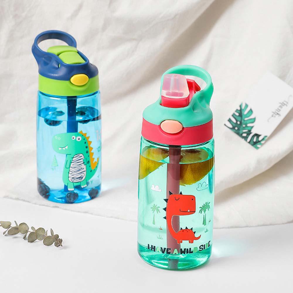 REBUY Rebuy Water Sippy Cup Lucu Bayi PP Kartun Dinosaurus Botol Air Sedotan