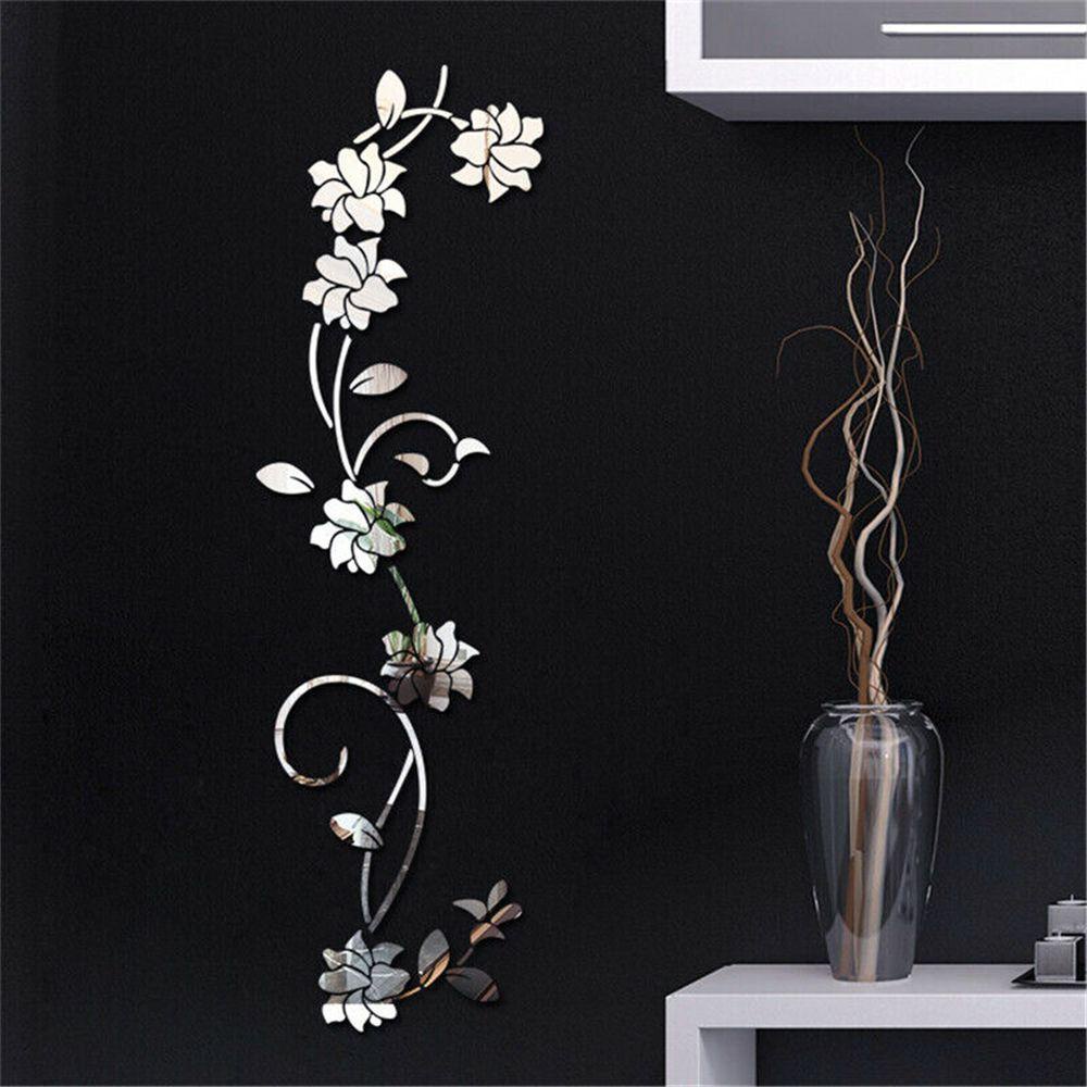 R-flower Mirror Stiker Dinding Acrylic 3D DIY Decal