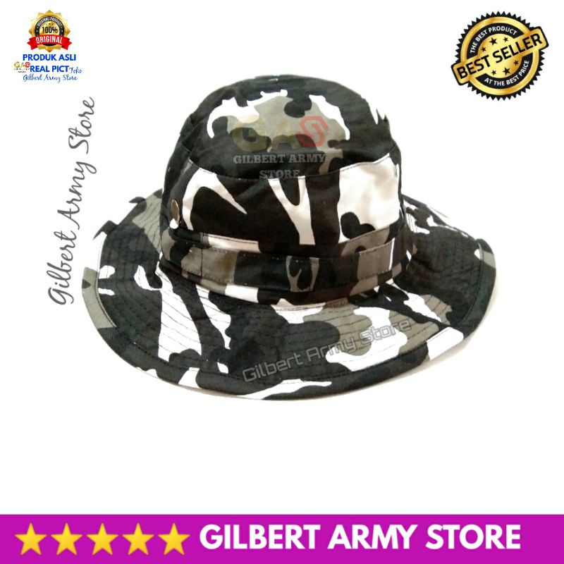 Topi Rimba Loreng BB Salju Putih Bisa Dipakai Bolak Balik Gilbert Army Store