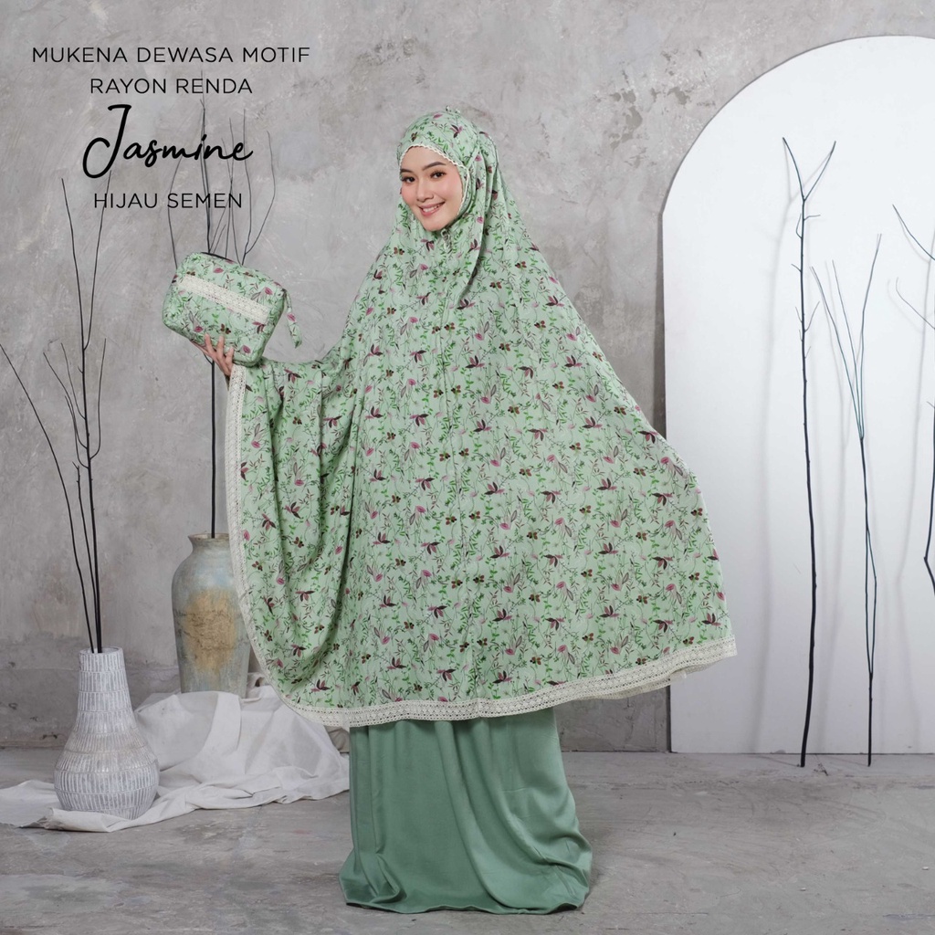 MUKENA BALI TASIK - MUKENA RENDA RAYON DEWASA MOTIF JASMINE