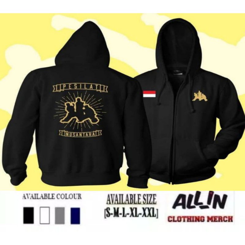 JAKET ZIPPER PENCAK SILAT PESILAT NUSANTARA INDONESIA - HITAM