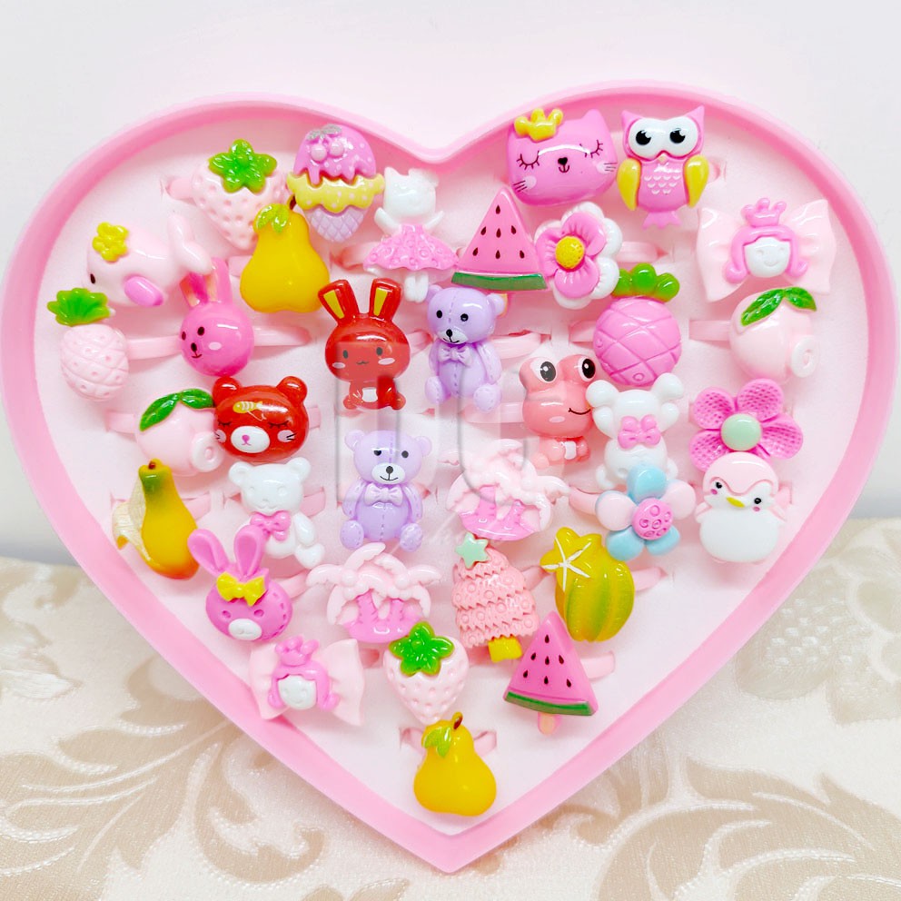 MURAH!!! CINCIN KARAKTER ANAK MERMAID BUAH BINATANG BONEKA BUNGA PUTRI DUYUNG