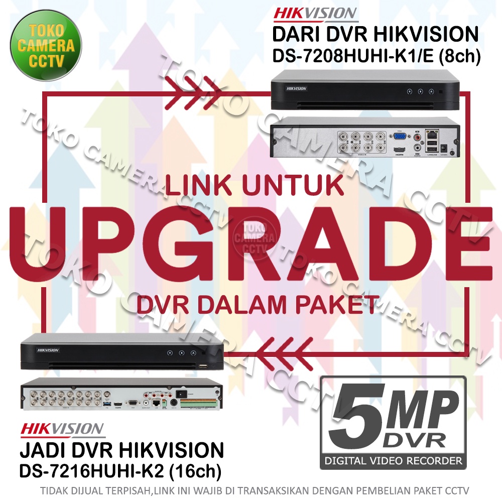 UPGRADE DVR HIKVISION 8 MENJADI 16 CHANNEL 5MP