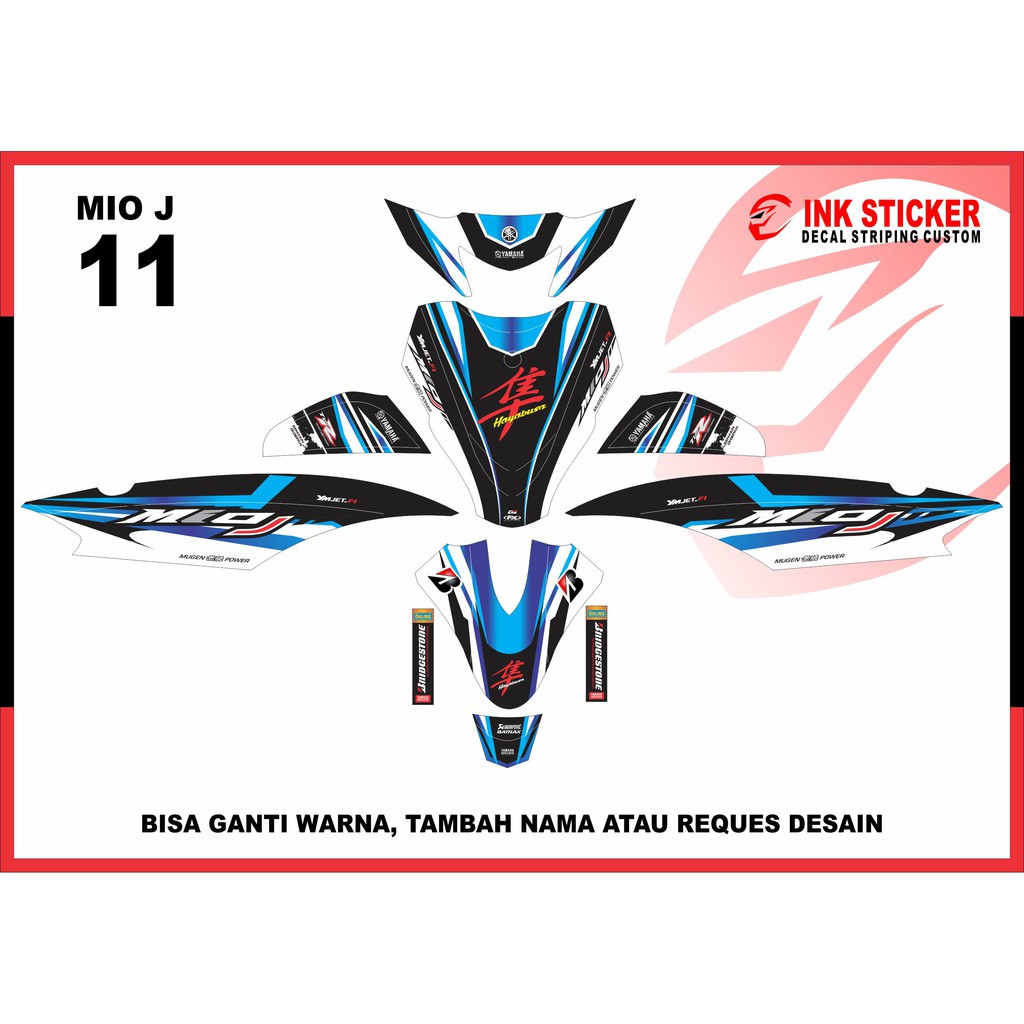 Sticker Decal MIO J Desain 11 Motif Hayabusa