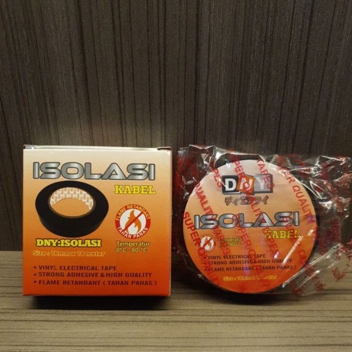 

DNY Isolasi Kabel Vinyl Tahan Panas Sampai 80C 18 MM x 18 Meter