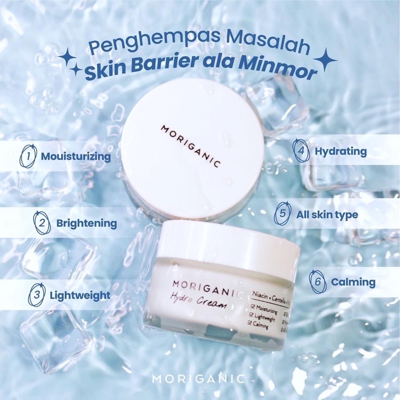 MORIGANIC Hydro Cream Moisturizer 30gr | Niacinamide, Centela Asiatica, and Hyaluronic Acid - Pelembab Wajah