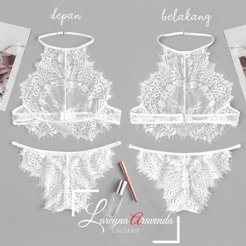 Lareyna Aravenda Lingerie + CD Renda Sexy Fantasy Sensual Lace Cami Set LG361