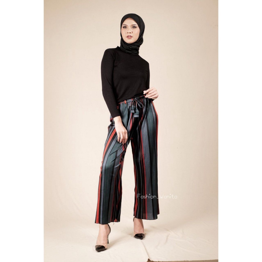 KULOT PLISKET PANJANG MOTIF SALUR/NORWAY CULLOTES PANTS/ KULOT CANDY PREMIUM