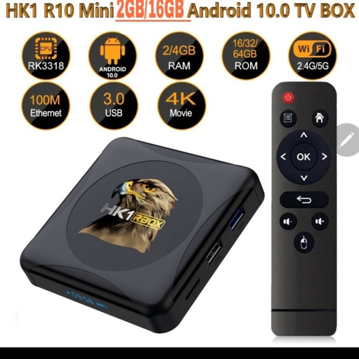 HK1 R1 RBOX Mini Android TV Box 2GB/16GB 5G WiFi Bluetooth 4.0 USB 3.0 Murah.