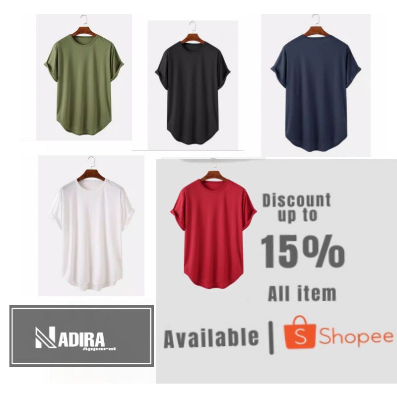 T-SHIRT LONGLINE | KAOS POLOS LONGLINE PRIA WANITA