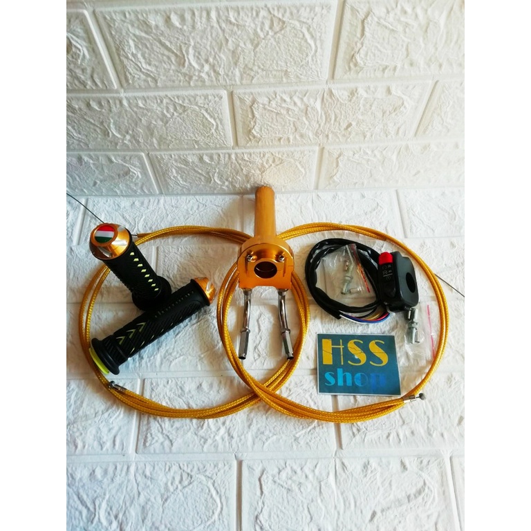 Gas Spontan 2 Kabel + Handgrip + Saklar Kanan + Kabel Gas = Sonic 150 R, Gsx 150 R, Nmax 155, Pcx 15