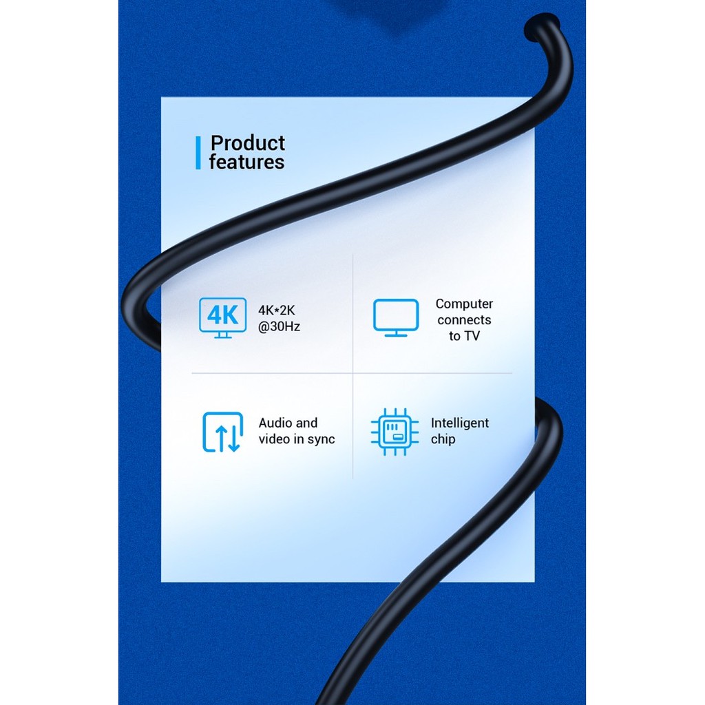 Kabel displayport  to hdmi 4K vention-kabel dp to hdmi male to male - HAG