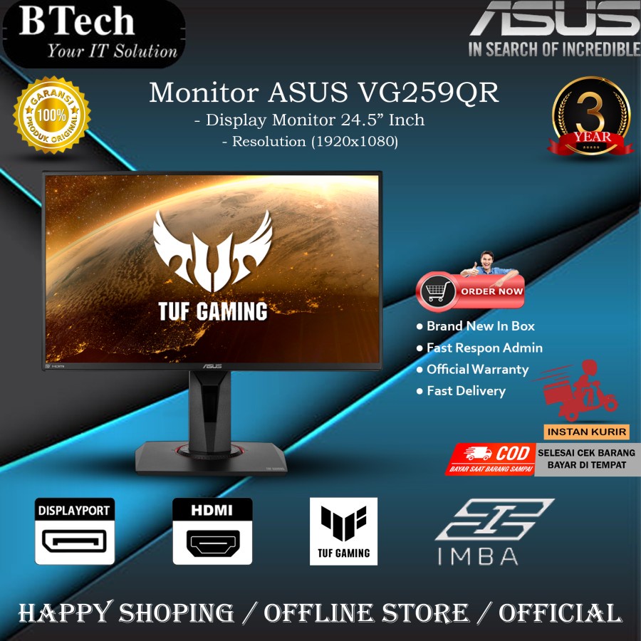 ASUS TUF GAMING VG259QR Gaming Monitor 24.5" HD