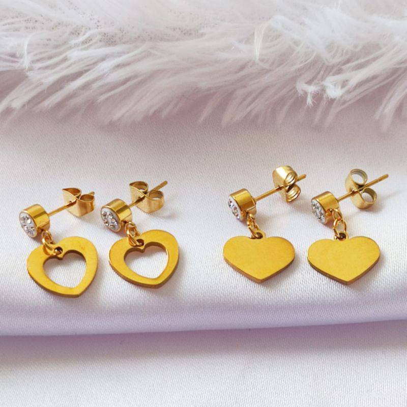 Anting Tusuk Permata Fashion Wanita Bahan Titanium Import Antikarat