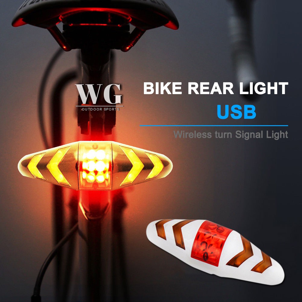 WG WG Lampu Sein Belakang Sepeda LED USB dengan Remote WG WG Lampu Sein Belakang Sepeda LED USB dengan Remote