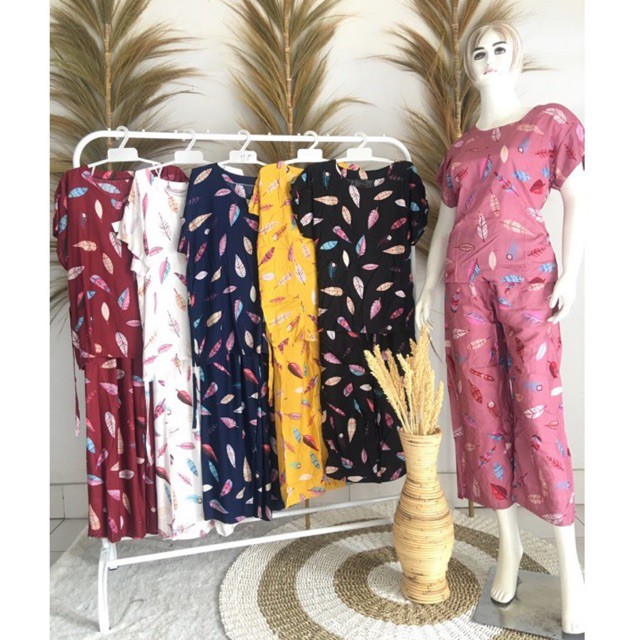 One Set Piyama Tali babydoll bulu A079