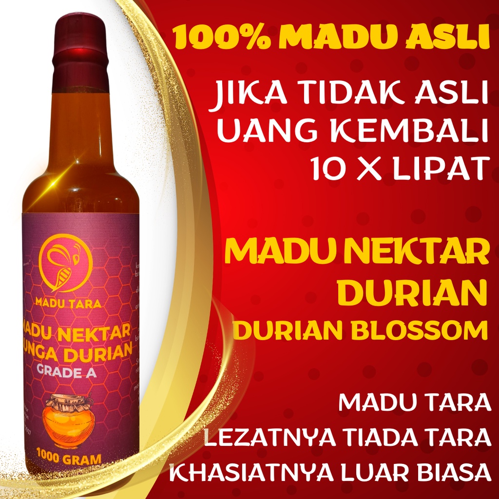 MADU NEKTAR BUNGA DURIAN 100%ASLI MENTAH MURNI RAW PURE HONEY MADUTARA