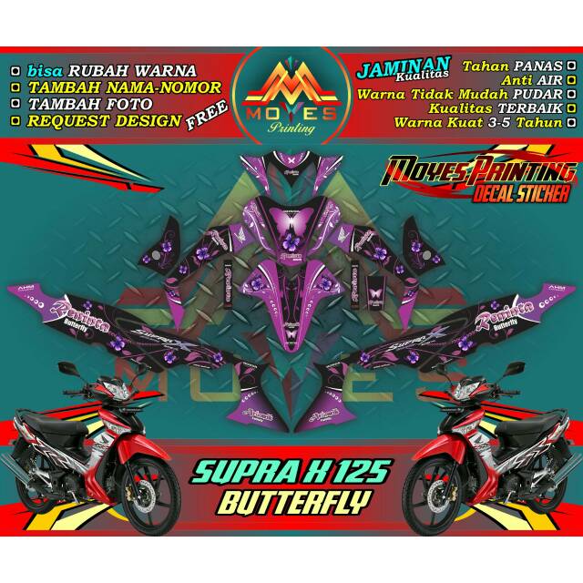 Decal Supra X125 Fulbody Sticker Motor Supra Decal Honda Supra X125