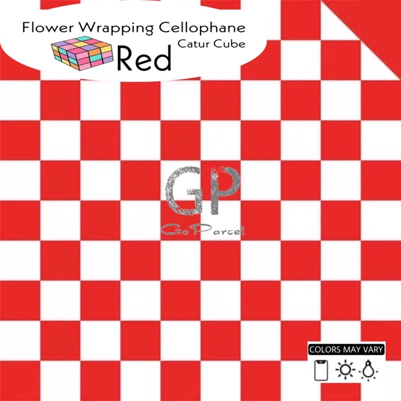 ( 5 Lembar ) CATUR CUBE COLOR - FLOWER WRAPPING PAPER KOREAN PLASTIC CELLOPHANE KERTAS BUNGA BUKET FLORIST